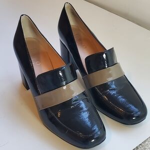 Franco Sarto Karter pumps, Size 10, Black With Taupe Band